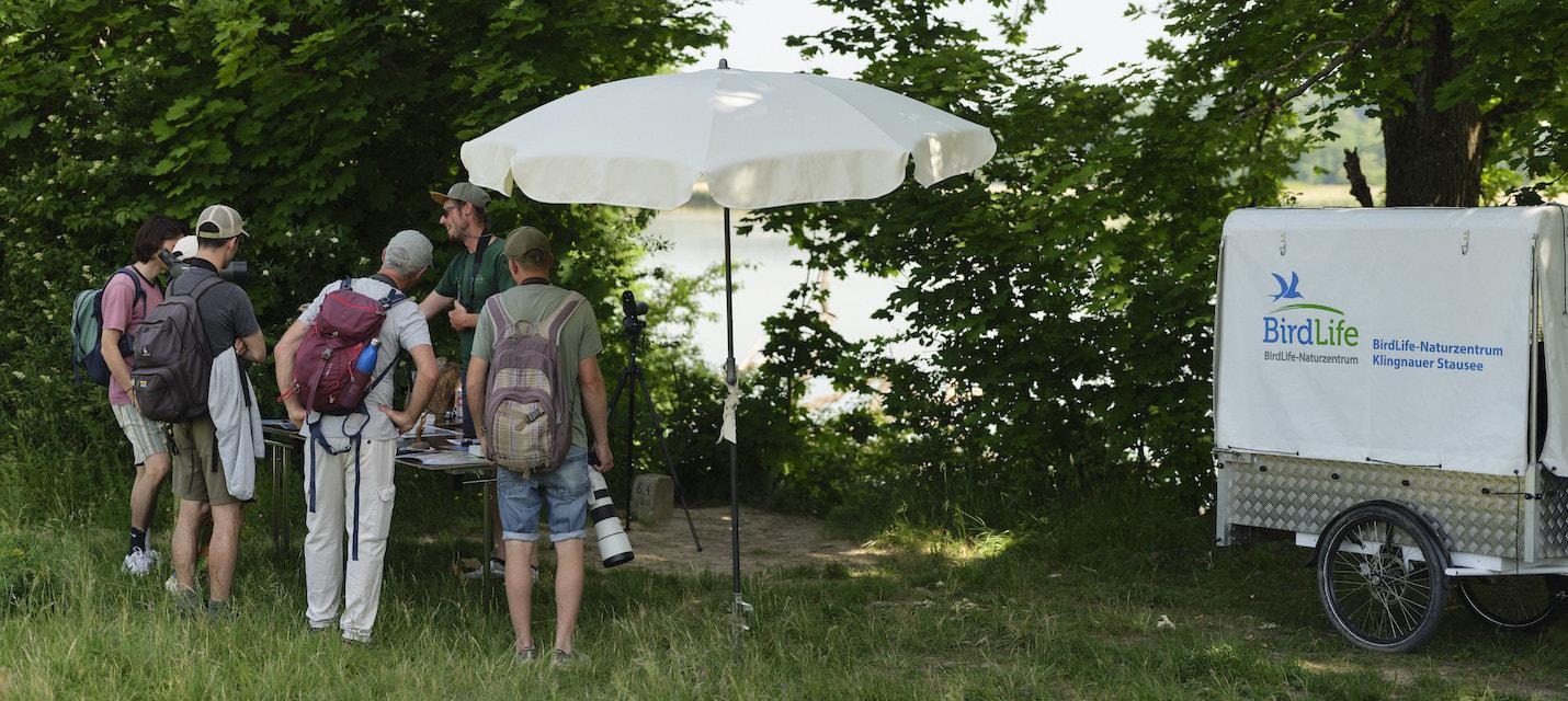 Infomobil am Stausee.